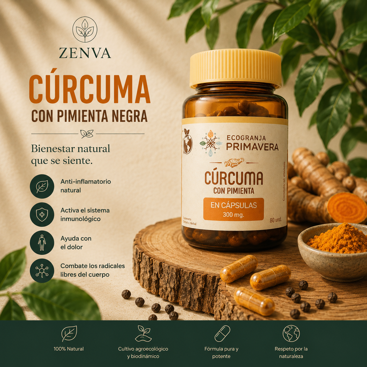 CURCUMA Con pimienta negra 80 Cap.
