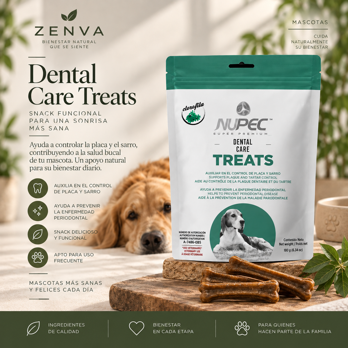 Premio dental NUPEC para perros 180 g | ZENVA