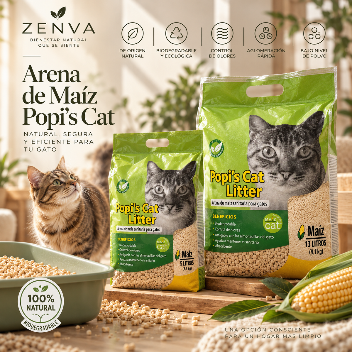 Arena de Maíz Popi's Cat