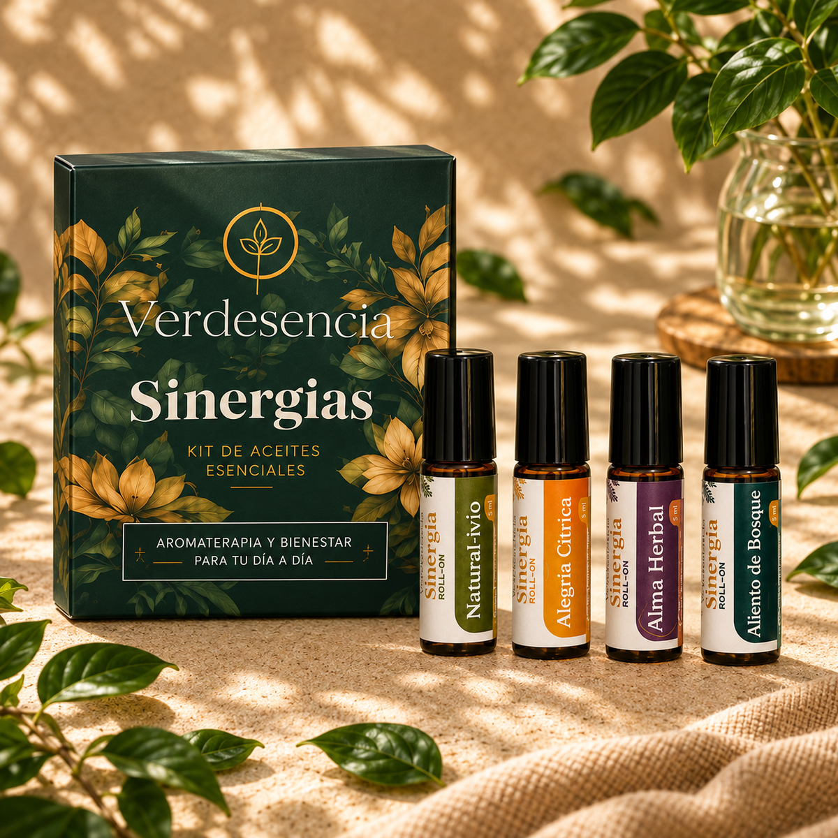 Kit Sinergia de roll-ons aromáticos, 4 unidades de 5 ml